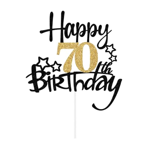 LIANRISES Kuchendekoration 70 Jahre Frau, Cake Topper Geburtstag 70 Jahre Schwarz und Gold LIANRISES Kuchendekoration 70 Jahre Frau, Cake Topper Geburtstag 70 Jahre Schwarz und Gold von LIANRISES