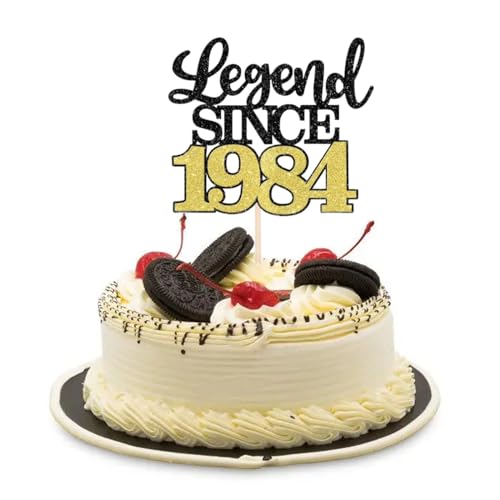 LIANRISES Legend SINCE 1984 Tortendeko 41 Geburtstag Mann Cake Topper 41 Geburtstag Tortendeko 41 Geburtstag Frau Mann Cake Topper 41. Geburtstag Schwarz und Gold von LIANRISES