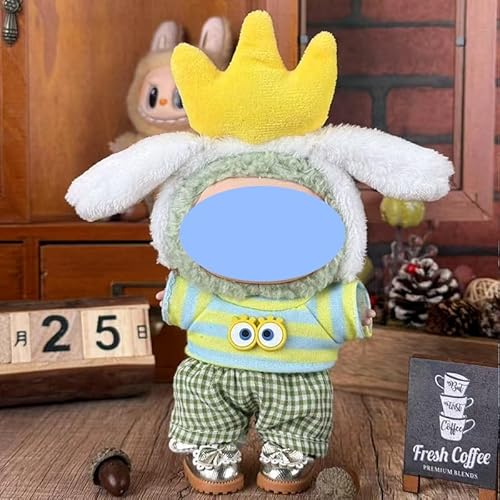 Anwendbar für Labu Clothes 17 cm Kleidungsschmuck-Ersatz-Set, kaufen Sie eines, zufällig verschenken Sie eines, insgesamt 2 Stück, nur Kleidung, keine Schuhe im Lieferumfang enthalten (gelbe Krone) von LIANTRADECOM