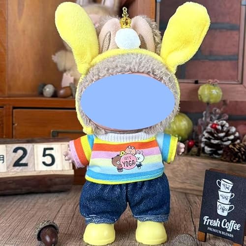 Anwendbar für Labu Clothes 17 cm Kleidungsschmuck-Ersatz-Set, kaufen Sie eines, zufällig verschenken Sie eines, insgesamt 2 Stück, nur Kleidung, keine Schuhe im Lieferumfang enthalten (gelbe Ohren QSX von LIANTRADECOM
