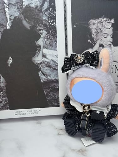 Clothes laabu Clothes Plush Sitting Party One, Two or Three Generations of Replacement Skirt Set, Suitable for 17CM,Only Clothes, not Shoes Included (Black Fragrant Wind (Skirt + Hairpin)) von LIANTRADECOM