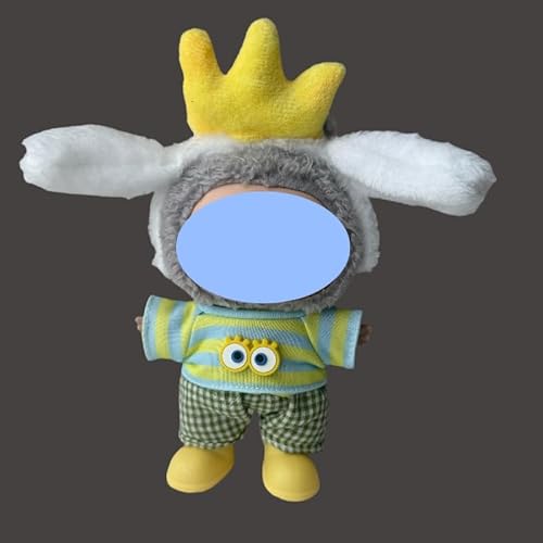 Clothes laabu Clothes Plush Sitting Party One, Two or Three Generations of Replacement Skirt Set, Suitable for 17CM,Only Clothes, not Shoes Included (Crown Sponge (Headband + Top + Pants)) von LIANTRADECOM