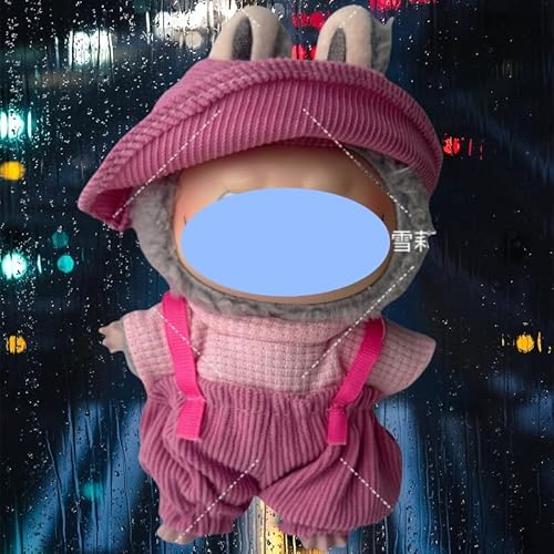 Clothes laabu Clothes Plush Sitting Party One, Two or Three Generations of Replacement Skirt Set, Suitable for 17CM,Only Clothes, not Shoes Included (Fendai String (Hut + Top + Overalls)) von LIANTRADECOM
