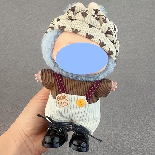 Clothes laabu Clothes Plush Sitting Party One, Two or Three Generations of Replacement Skirt Set, Suitable for 17CM,Only Clothes, not Shoes Included (Li Mengqu Meng (Hut + T-Shirt + Overalls)) von LIANTRADECOM