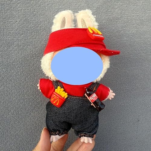 Clothes laabu Clothes Plush Sitting Party One, Two or Three Generations of Replacement Skirt Set, Suitable for 17CM,Only Clothes, not Shoes Included (Maimen Believers (Hut + T-Shirt + Overalls)) von LIANTRADECOM