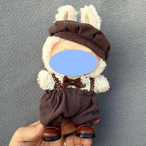 Clothes laabu Clothes Plush Sitting Party One, Two or Three Generations of Replacement Skirt Set, Suitable for 17CM,Only Clothes, not Shoes Included (Master Cookie (Hut + T-Shirt + Overalls)) von LIANTRADECOM