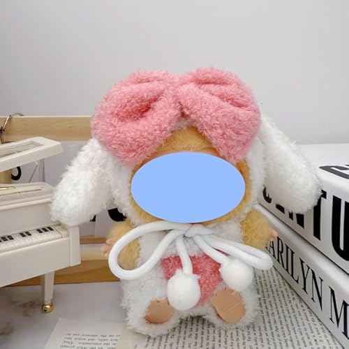 Clothes laabu Clothes Plush Sitting Party One, Two or Three Generations of Replacement Skirt Set, Suitable for 17CM,Only Clothes, not Shoes Included (Plush Rabbit (Jumpsuit + hat)) von LIANTRADECOM