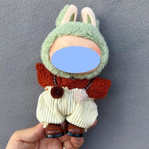 Clothes laabu Clothes Plush Sitting Party One, Two or Three Generations of Replacement Skirt Set, Suitable for 17CM,Only Clothes, not Shoes Included (Small Hairball (T-Shirt + Overalls)) von LIANTRADECOM