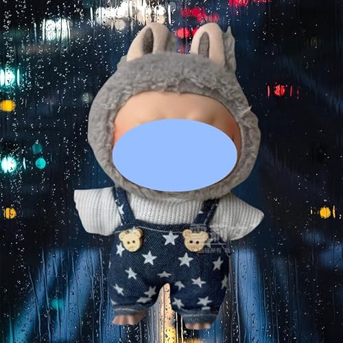 Clothes laabu Clothes Plush Sitting Party One, Two or Three Generations of Replacement Skirt Set, Suitable for 17CM,Only Clothes, not Shoes Included (Sporadic (Top + Overalls)) von LIANTRADECOM