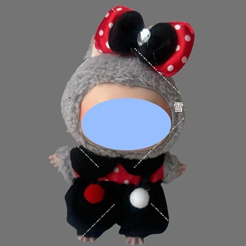 Clothes laabu Clothes Plush Sitting Party One, Two or Three Generations of Replacement Skirt Set, Suitable for 17CM,Only Clothes, not Shoes Included (Sweet and Greasy (Top + Overalls + Hairpin)) von LIANTRADECOM
