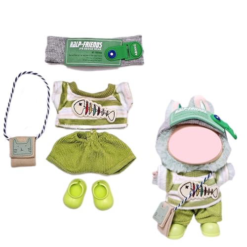 Eine, zwei und drei Generationen Labu Babykleidung, Fischgräten-Set, 6-teiliges Set Labu Babykleidung, 17 cm (Fischgräten-Set vierteiliges Set + Regenstiefel [ausgenommen Puppen]) von LIANTRADECOM