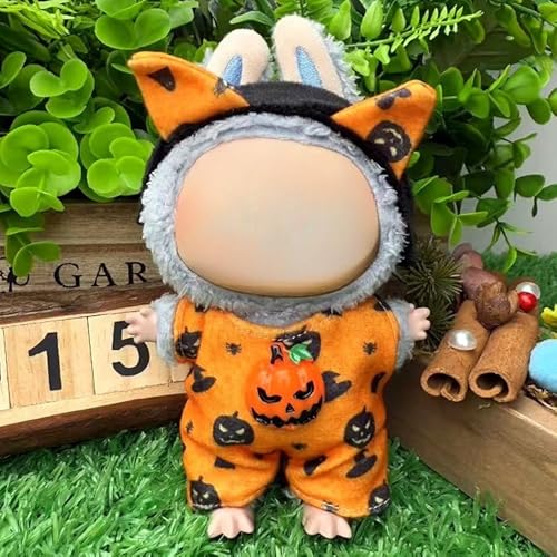 Geeignet für Labu-Kleidung, Hosen, 17 cm Plüschbezug-Set, nur Kleidung, keine Schuhe im Lieferumfang enthalten (Jack-o-Lantern) von LIANTRADECOM