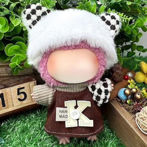 Geeignet für Labu-Kleidung, Hosen, 17 cm Plüschbezug-Set, nur Kleidung, keine Schuhe im Lieferumfang enthalten (K Brown Suit) von LIANTRADECOM