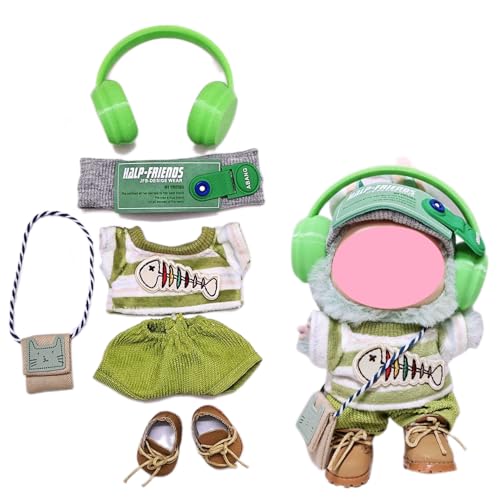 LABU Babykleidung, Fischgräten-Set, sechsteiliges Set Labu Babykleidung, 17 cm (Fischgräten-Set, vierteiliges Set + Martin-Stiefel + Kopfhörer [ausgenommen Puppen]) von LIANTRADECOM