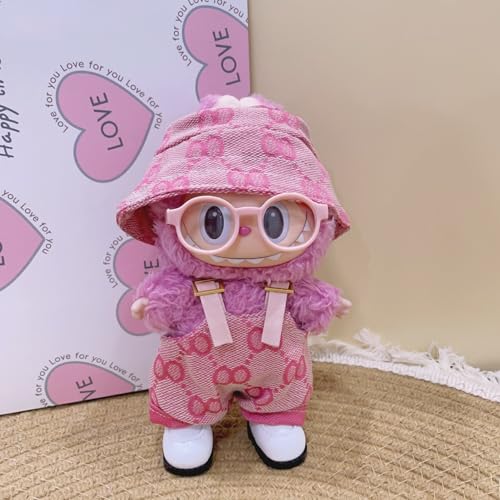 Labu 17 cm lange Kleidung Hosen Rock Hut Brille Schuhset (rosa Hose + weiße Schuhe + Brille) von LIANTRADECOM