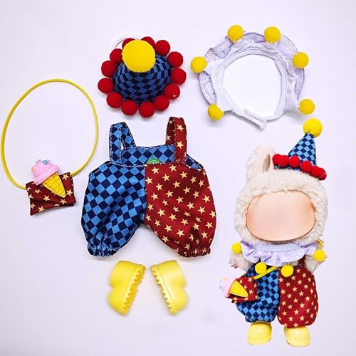 Labu Zirkus-Clown-Anzug, Kleidung, Hut, Schuhe, Zubehör (Clownanzug + gelbe Schuhe), 17 cm von LIANTRADECOM