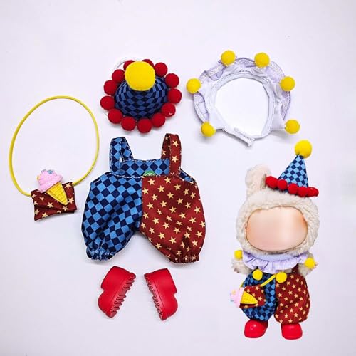 Labu Zirkus-Clown-Anzug, Kleidung, Hut, Schuhe, Zubehör (Clownanzug + rote Schuhe), 17 cm von LIANTRADECOM