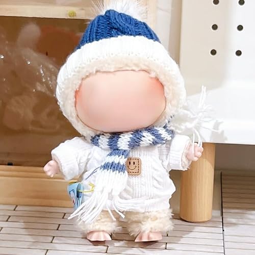 Labu17cm Kleidung Ersatz Zubehör Set (weißer Pullover, blauer Schal, blauer Hut) von LIANTRADECOM