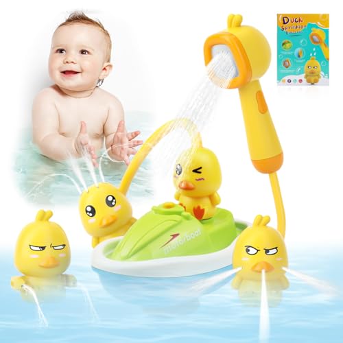 Badespielzeug, Badespielzeug Baby Ab 1 2 3 4 Jahr, Ente Elektrisches Badewannen Spielzeug Mit Duschkopf, Badespielzeug Baby,4 Sprühmodi,Ente Badewannenspielzeug für Kinder Kleinkind von LIAVOP