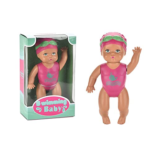 LICHENGTAI Baby Badepuppe, New Born Baby Badepuppe Schwimmpuppe, Aufziehpuppe Schwimmende Puppe Kinder Wasserspielzeug Babypuppen Ideales Badespielzeug für Baby Jungen Mädchen von LICHENGTAI