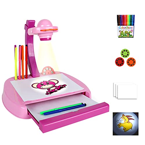 Kinder Zeichenbrett Projektor Malerei Set, Kinder Zeichnen Projektor Tisch Malset Kinder Tisch Top Projektor Kind Lernschreibtisch mit Smart Projektor, Kinder Maltisch Lernspielzeug mit Licht von LICHENGTAI