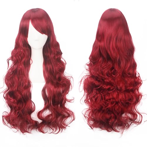 LICHENGTAI Anime Cosplay Perücke Lange Locken Perücken Natürlich Pony Wig Lange Geflochtene Perücke für Damen Frauen Mädchen, für Halloween Party Cosplay Events, Anime Ausstellung, Alltag von LICHENGTAI