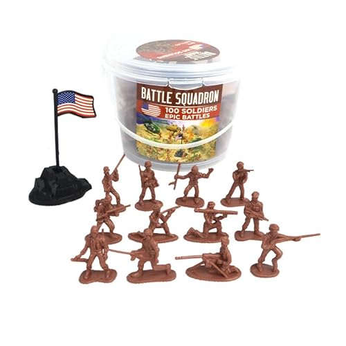 LICHENGTAI Armee Figuren Set, 100 Teiliges Soldaten Spielset Fahrzeuge Kunststoff Kampf Kraft Flugzeug Mini Tank Jets Fahnen Spielset Gruppe Battlefield Zubehör für Sand Tabelle Kinder Spielzeug von LICHENGTAI