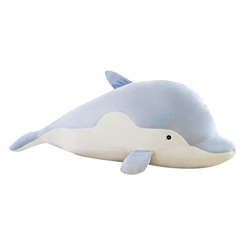 LICHENGTAI Delfin Plüschtier, Simulationsdelphin Plüschtiere Delfin Kuscheltier Delphin Kissen Schöne Gefüllte Weiche Tier Umarmungskissen Delphin Puppen Spielzeug für Kinder Geburtstagsgeschenk, Blau von LICHENGTAI