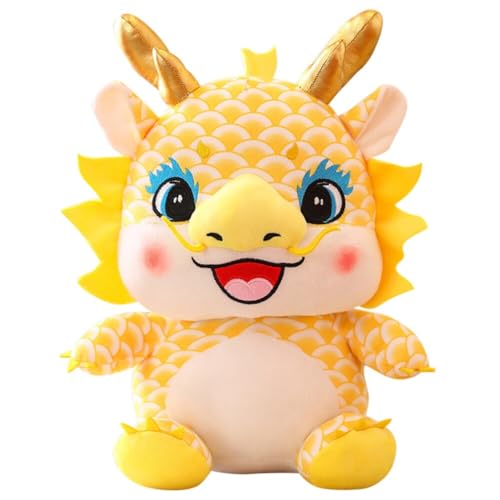 LICHENGTAI Drache Plüschtier 2024 Chinesisches Tierkreiszeichen Gefüllter Neujahr Drache Jahr Der Drachenpuppen Neujahr Drache Kuscheltiere Maskottchen Tierpuppe Kindergeschenke Für Frühlingsfest von LICHENGTAI