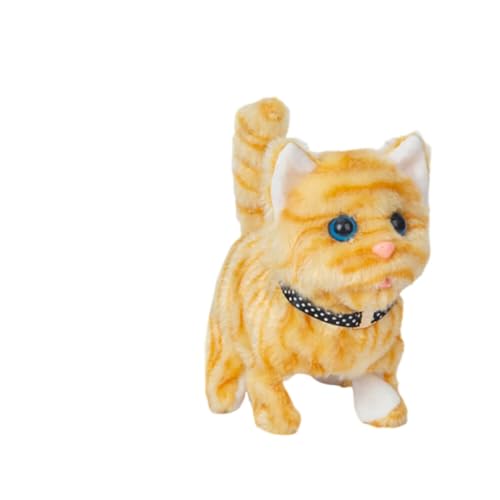 LICHENGTAI Elektronisches Haustier Katze Spielzeug mit Leine der Läuft und Wackelt, Süße Katze Kuscheltier Elektrischer Plüschtier Geschenke für 2 3 4 5 Jahre Alte Mädchen Jungen von LICHENGTAI