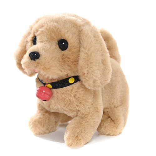 LICHENGTAI Elektronisches Haustier Plüsch Hundespielzeug, Realistische Elektronische Walking Hund Spielzeug Läuft und Wackelt, Sprechendes Kuscheltier Geschenk für Mädchen Junge 2+ von LICHENGTAI
