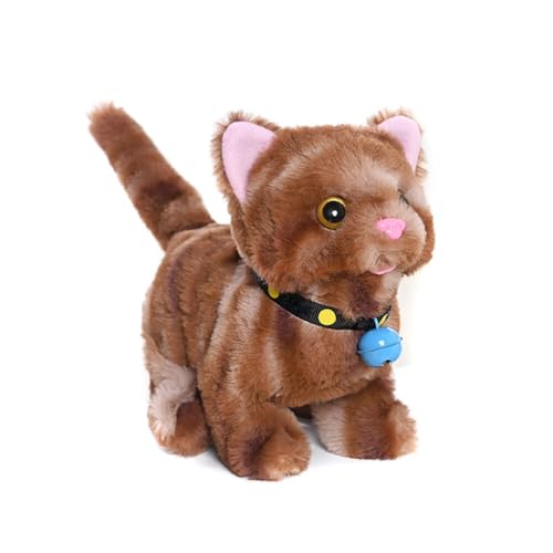 LICHENGTAI Elektronisches Interaktives Katze Spielzeug, Süße Kätzchen Kuscheltiere Plüschtier Stofftier mit Geräuschen und Bewegungen, Katzenspielzeug Geschenke für Kinder Jungen Mädchen von LICHENGTAI