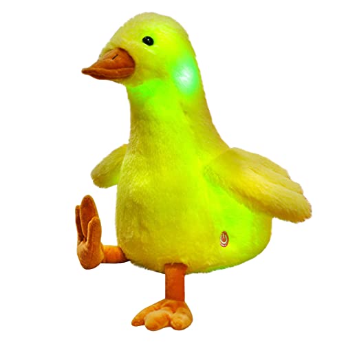 LICHENGTAI Gans Plüschtiere Kawaii Gans Kuscheltier, 30CM Bunte LED Leuchtende Stofftier Weiches Plüsch Puppe Schlafkissen Kissen Tier Figuren Dekokissen Geburtstag Spielzeug für Kinder Jungen Mädchen von LICHENGTAI