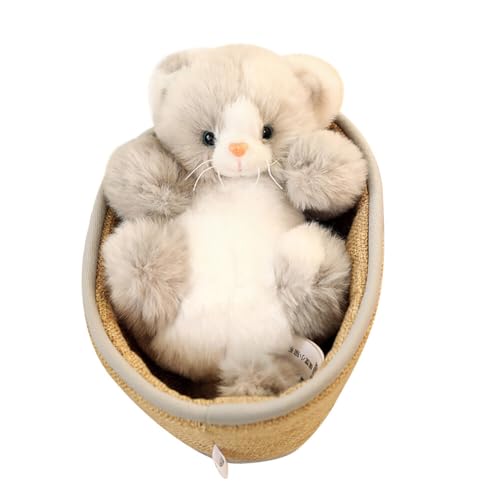 LICHENGTAI Katze Kuscheltier Kawaii Plushie Stofftier Kätzchen Plüschtier Niedlich Katzen Plüschspielzeug Süße Weiche Plüschtiere Kopfkissen Geschenke für Baby Kinder Freunde Geburtstag Weihnachten von LICHENGTAI