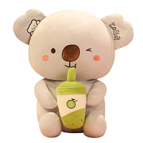 LICHENGTAI Kuscheltier Koala mit Bubble Tea Plüschtier, Cartoon Koala Stofftier Riesiges Flauschiges Plüschtiere Plüsch Koala Ausgestopftes Tier Geburtstagsgeschenk für Kinder Jungen Mädchen von LICHENGTAI