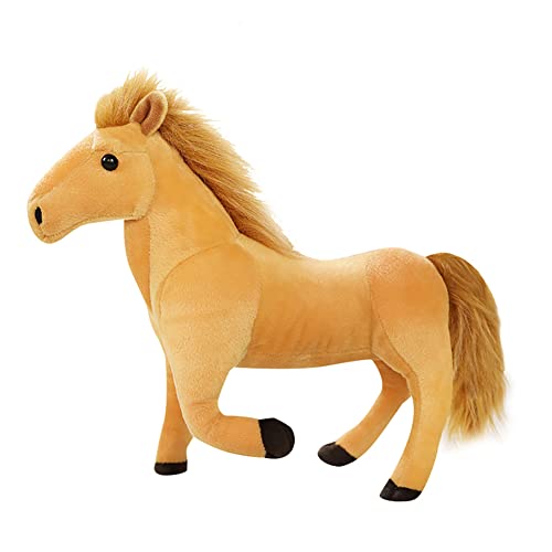 LICHENGTAI Kuscheltier Pferd, 32CM Pony Plüschtier Stofftier Spielzeug Umarmung Plüsch Kuhform Kissen Gefüllte Tierkissen Stofftierpuppe Geschenk für Baby Kinder Freunde Partner Valentinstag Jahrestag von LICHENGTAI