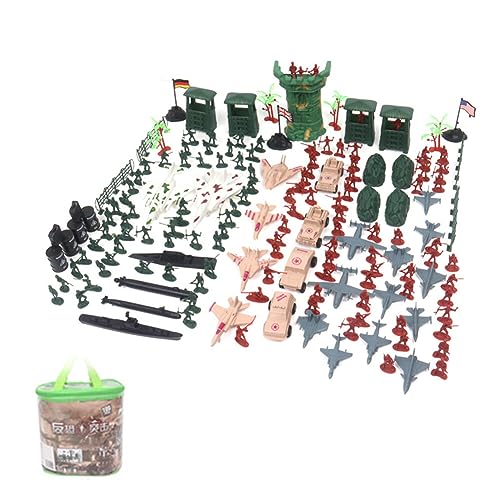 LICHENGTAI Militär Waffen Set Spielzeug Paket Mini Soldaten Figuren Spielzeug Set Plastik Soldatenfiguren Spielzeug Panzer Flugzeuge Flaggen Schlachtfeld Spielzeugsoldaten für Kinder 3+ von LICHENGTAI