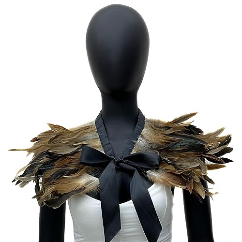 LICHENGTAI Natürliche Feder Cape Gothic Feder Schal Schulter Flügel Punk Kostüm Halloween Shrug Karneval Party Kostüm für Damen Herren LICHENGTAI Natürliche Feder Cape Gothic Feder Schal Schulter Flügel Punk Kostüm Halloween Shrug Karneval Party Kostüm für Damen Herren von LICHENGTAI