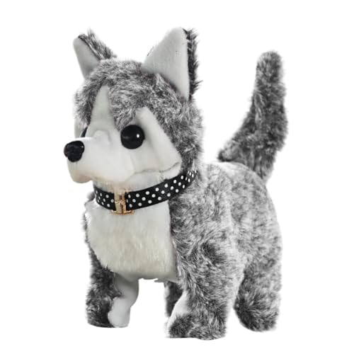 LICHENGTAI Plüsch Hund Spielzeug Elektronische Interaktives Haustier Hundspielzeug mit Läuft und Wackelt, Süße Husky Kuscheltiere Plüschtier Plüschwelpe Spielzeug Geschenk für 3-6 Jahre Jungen Mädchen von LICHENGTAI