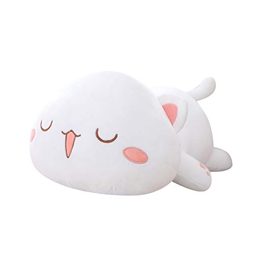 LICHENGTAI Plüschtier, Kawaii Stofftiere Katzen Kissen Kätzchen Katze Tier Puppe, Plüsch Kissen ausgestopftes Tier Kissen Plüschtier, Kinder Spielzeug Geschenk Gefüllt (Weiß 02-35cm) von LICHENGTAI
