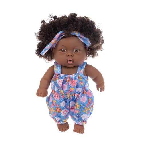 LICHENGTAI Reborn Babypuppe Weiche Lebensecht Reborn Puppe Vinyl Silikon Baby Puppe Mit Braunem Haut Haar Mini Jungen MädchenPuppenspielzeug Realistisch Neugeborene Baby Dolls That Echt Aussehen von LICHENGTAI