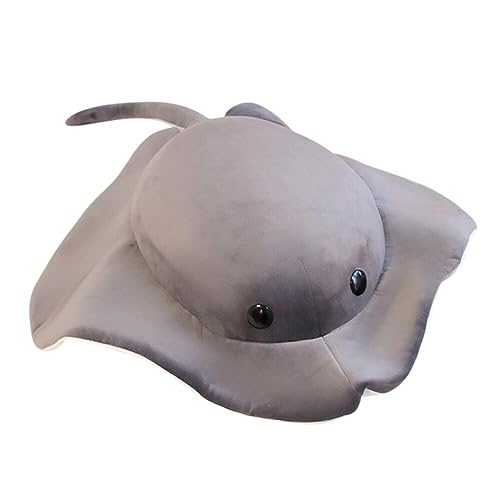 LICHENGTAI Rochen Plüschtier Plüsch Stofftier Meerestier Plüschtiere Rochen Fisch Puppe Plüschpuppen Dekokissen Kuschelkissen Weiche Ozean Kuscheltier Geburtstagsgeschenk für Kinder Erwachsene, 52cm von LICHENGTAI