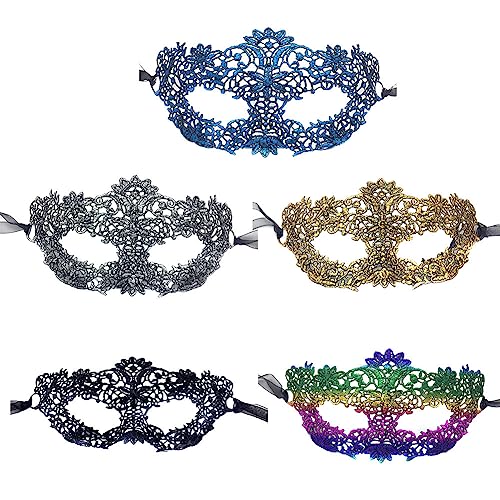 LICHENGTAI Venezianische Maske, 5 Stück Damen Spitze Maske Augenmaske Maskenballmaske Spitzenmaske Maskenball Masken für Ausgefallenen Karneval, Ball, Halloween, Party, Kostüm, Kleid, Halloween LICHENGTAI Venezianische Maske, 5 Stück Damen Spitze Maske Augenmaske Maskenballmaske Spitzenmaske Maskenball Masken für Ausgefallenen Karneval, Ball, Halloween, Party, Kostüm, Kleid, Halloween von LICHENGTAI