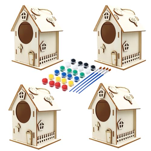 LICHENGTAI Vogelhaus Bausatz für Kinder, Holz Basteln für Kinder zu Bauen und Malen, 3D Vogelfutter Bastelset Kinder, Holz Vogelhaus Puzzle Spielzeug Geschenke Für Jungen Mädchen LICHENGTAI Vogelhaus Bausatz für Kinder, Holz Basteln für Kinder zu Bauen und Malen, 3D Vogelfutter Bastelset Kinder, Holz Vogelhaus Puzzle Spielzeug Geschenke Für Jungen Mädchen von LICHENGTAI