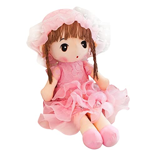 LICHENGTAI Stoffpuppe Babypuppe Püppchen mit Haar, Schöne Puppe Stoffpuppe Plüsch Stofftier Spielzeug Cartoon Deko Toy Geschenk Gift für Kinder Baby Mädchen Plüsch Spielzeug, 45cm von LICHENGTAI