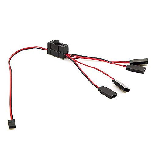 LICHIFIT Eins für Vier Lichtkabel Y Split-Leitung mit Schalterlampenkabeln Kabel für TRX-4 SCX10 Öl- / Straßenbahn- / Kletterauto RC-Autozubehör von LICHIFIT