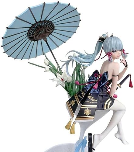 LICHOO Genshin Impact: Kamisato Ayaka Anime Action Figure 25cm Character Collectible Model Statue Toys PVC Figures Desktop Ornaments Festive Gifts von LICHOO