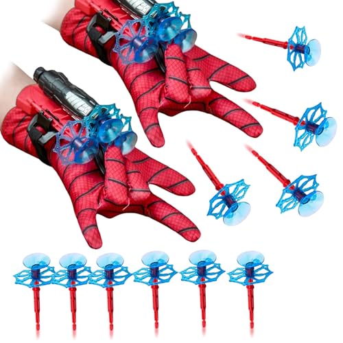 LIDEYE Hero Launcher Handschuh, 2 Set Super Spider Launcher, Spider Hero Handschuhe, Handgelenk Spielzeug Set, Spiderman Spielzeug Handschuh, Lustiges Lernspielzeug Kostüm Requisiten für Kinder (A) von LIDEYE