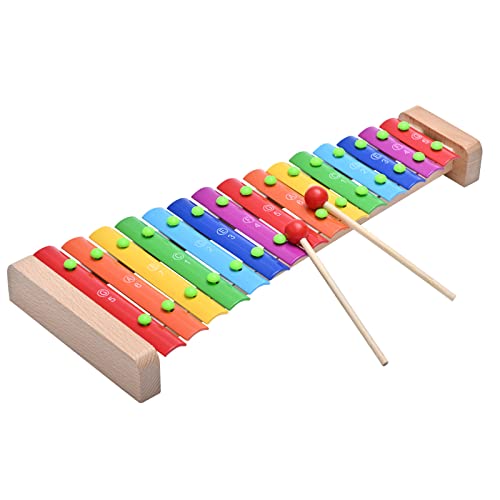 LIEKE Xylophon Holz 15 töne Glockenspiel Musikinstrument Geschenk für Kinder Erwachsene von LIEKE