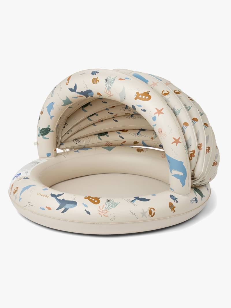 LIEWOOD Hadleia Printed Planschbecken mit Sonnendach, Sea Creature/Sandy, Kinderpool von LIEWOOD